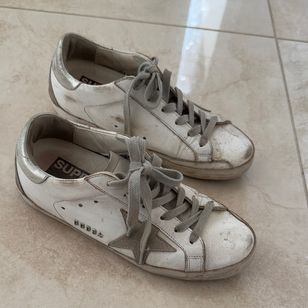 White and Gray Golden Goose Sneakers